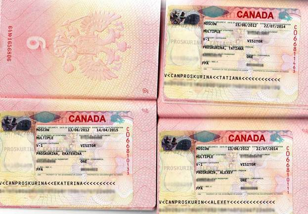 Паспорт с визой Канады
