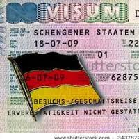 Виза и флаг Германии